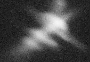 Monochrome abstract night sky with grainy texture, a luminous cloud-like nebula, and scattered stars in black and white designed for dramatic space, science, and creative design © DesignSells