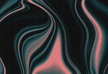 Abstract fluid art pattern featuring swirling pink and teal marbled textures on a deep black background, creating dynamic movement, modern decor vibe, and striking visual appeal