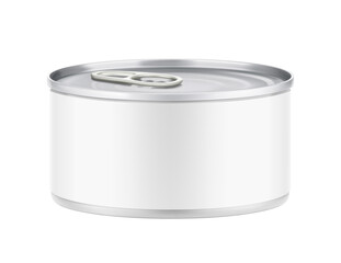 Hight realistic can with easy-open lid mockup. Vector illustration isolated on white background. Easy to use for presentation your product, idea, design. EPS10.