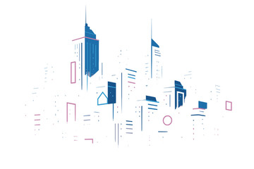 Glow fusion vector style colors icon numbers no neon marks signs skyline