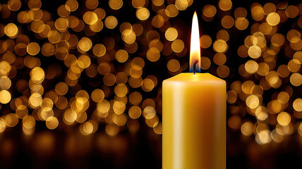Candle flame bokeh golden light shimmer soft focus warm glow holiday ambience