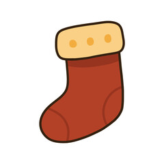 Christmas Stocking Cute Cartoon Vector Illustration