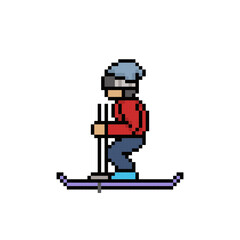 ski sport snow pixel art