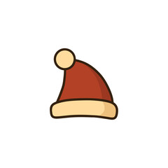 Cute Santa Hat Cartoon Vector Illustration