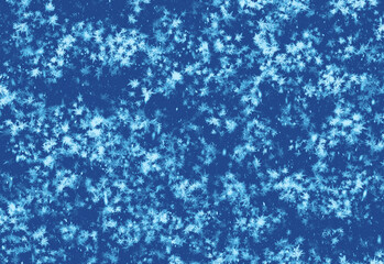 Abstract blue textured background featuring scattered white frost specks and crystalline patterns, ideal for winter design, tech visuals, science graphics, and modern branding