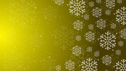 Doodle christmas snow outline seamless pattern with particles adorning a bright yellow repeating background.