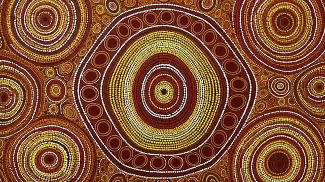 Abstract Video Animation with Intricate Circular Patterns in Earthy Tones, Creating a Visual