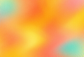Vibrant abstract gradient texture featuring warm orange and yellow tones blending into pink and turquoise with concentric wave patterns, creating a background for design branding