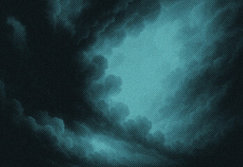 Abstract turquoise particle cloud artwork featuring dynamic specks and a dark background, evoking cosmic dust, digital science visualization, and modern futuristic energy