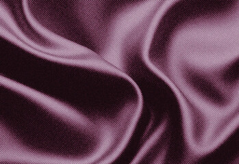 Close-up of luxurious purple satin fabric with deep folds and shimmering texture, soft shadows creating an abstract background ideal for fashion, interior design, and branding
