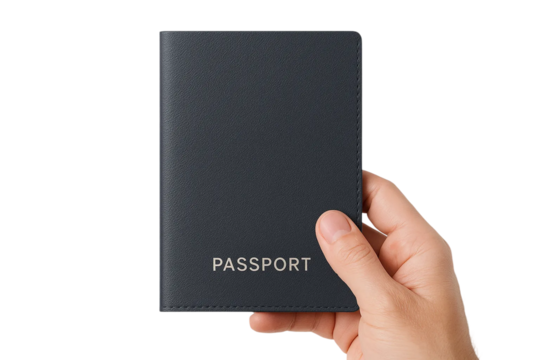 Light-skin tone hand with passport — PNG transparent
