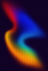 Abstract neon rainbow curve across a dark background, a dynamic arc of light and color forming a vibrant spectrum with smooth gradients and luminous motion for modern digital art