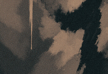 Abstract textured smoky scene with grain and deep shadows, featuring moody cinematic tones and warm amber hues for dramatic backgrounds, atmospheric industrial ambiance