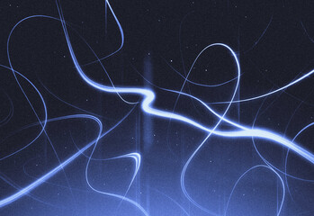 Abstract nocturnal light trails in deep blue hues swirling across a dark background showcasing dynamic motion, energy flow, futuristic digital art, and cinematic visual stimulation
