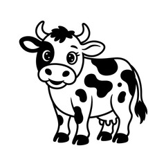 A cartoon cow illustration vector style