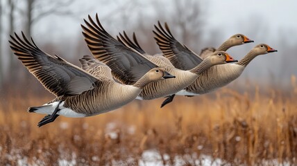 canadian geese in flight