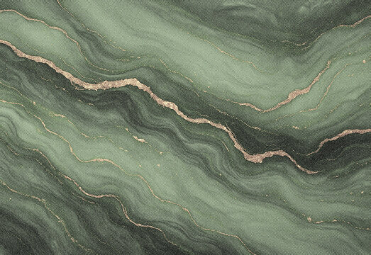A close up of green marble texture with flowing natural veining in emerald and jade tones, highlighting luxurious surface detail for interior design, product photography, branding