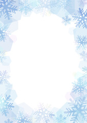 雪の結晶フレーム　ベクターイラスト