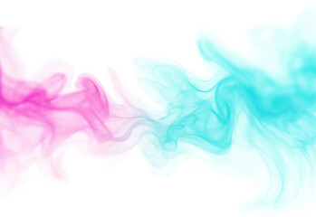 Abstract colorful smoke swirls in pink and blue across a clean white background, creating soft flowing vapor textures ideal for design projects, backgrounds, branding, and artwork