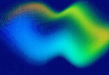 Abstract neon light wave in vibrant blue, green, and yellow gradient, fluid motion pattern suggesting energy, digital art background for technology, design, and innovation projects