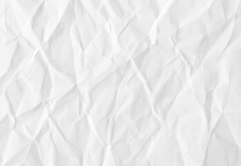 Fototapeta premium Close up of white crumpled paper texture with subtle shadows and irregular crease, ideal as a versatile background or design element for presentations, branding, and work