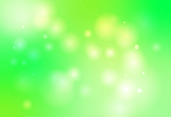Obraz premium Abstract green gradient background featuring soft glowing bokeh lights and gentle haze, tranquil modern backdrop ideal for technology, nature, wellness, or creative design