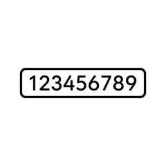 A black number sequence from 1 to 9 inside a rounded rectangle