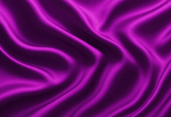 Close up shot of luxurious purple satin fabric with flowing folds, soft highlights, and smooth texture, ideal for fashion, interior decor, textiles, and design presentations.