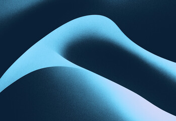 Abstract blue wave landscape featuring smooth curved shapes and a cool gradient light, creating a serene background suitable for technology, design, and creative presentations.