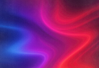 Abstract colorful gradient background with flowing neon red and deep blue ribbons, speckled texture, and soft lighting, suitable for creative design, digital art, and visuals