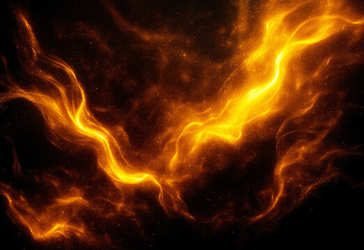 Abstract fiery plasma ribbons and glowing orange energy streaks weave across a dark background, creating a high-contrast fire-inspired abstract backdrop for dramatic design - Powered by Adobe