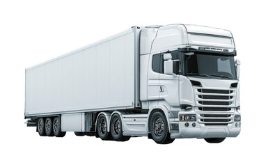 White semi-truck, large, modern, transportation