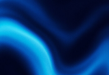 Abstract blue wave forms and neon curves flowing across a dark textured background, creating a futuristic, fluid composition suitable for technology, design, and corporate branding