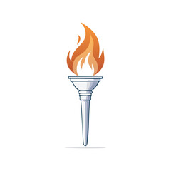 Burning Torch with Fiery Flames Abstract Illustration Symbol of Victory and Success