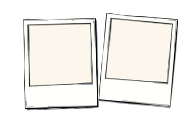 Two blank instant photo frames, slightly overlapping