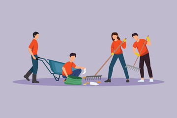 environmental cleanliness loving community. community concept. colored flat vector illustration isolated