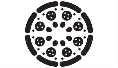 Obraz premium Symmetrical abstract circle pattern made of bold geometric shapes