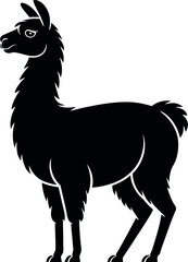 Obraz premium Black llama graphic illustration animal silhouette