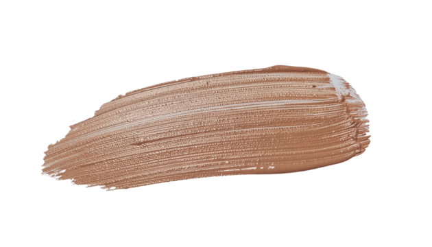 textured abstract brown paint stroke isolated on transparent background, png