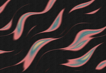 Abstract wavy color ribbons glide across a dark background, forming a dynamic, modern pattern ideal for graphic design, backgrounds, textiles, and art projects.