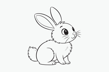 Fototapeta premium A rabbit vector illustration white background