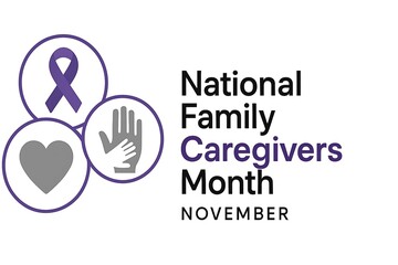 National family caregivers month november with symbolic icons
