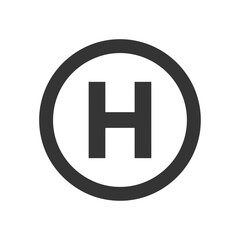 Obraz premium A bold black letter h inside a thick black circle