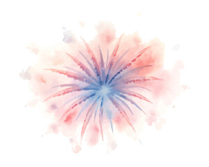 watercolor fireworks burst vector illustration isolated on white background