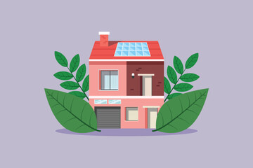 sustainability home concept. colored flat vector illustration isolated