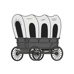 Covered wagon, a historical mode of transportation used by pioneers