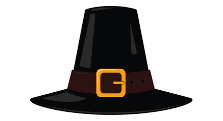 A pilgrim hat with a buckle is a traditional symbol of Thanksgiving celebrations and historical events.