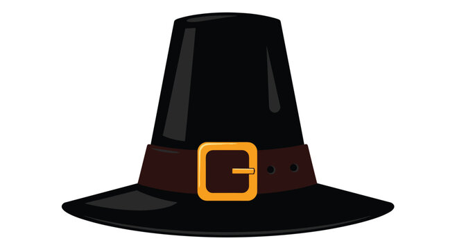 A pilgrim hat with a buckle is a traditional symbol of Thanksgiving celebrations and historical events.
