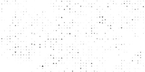 Square seamless background pattern from black triangle symbols are different sizes and opacity.