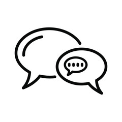 Two speech bubbles, one large and one small, representing conversation and communication